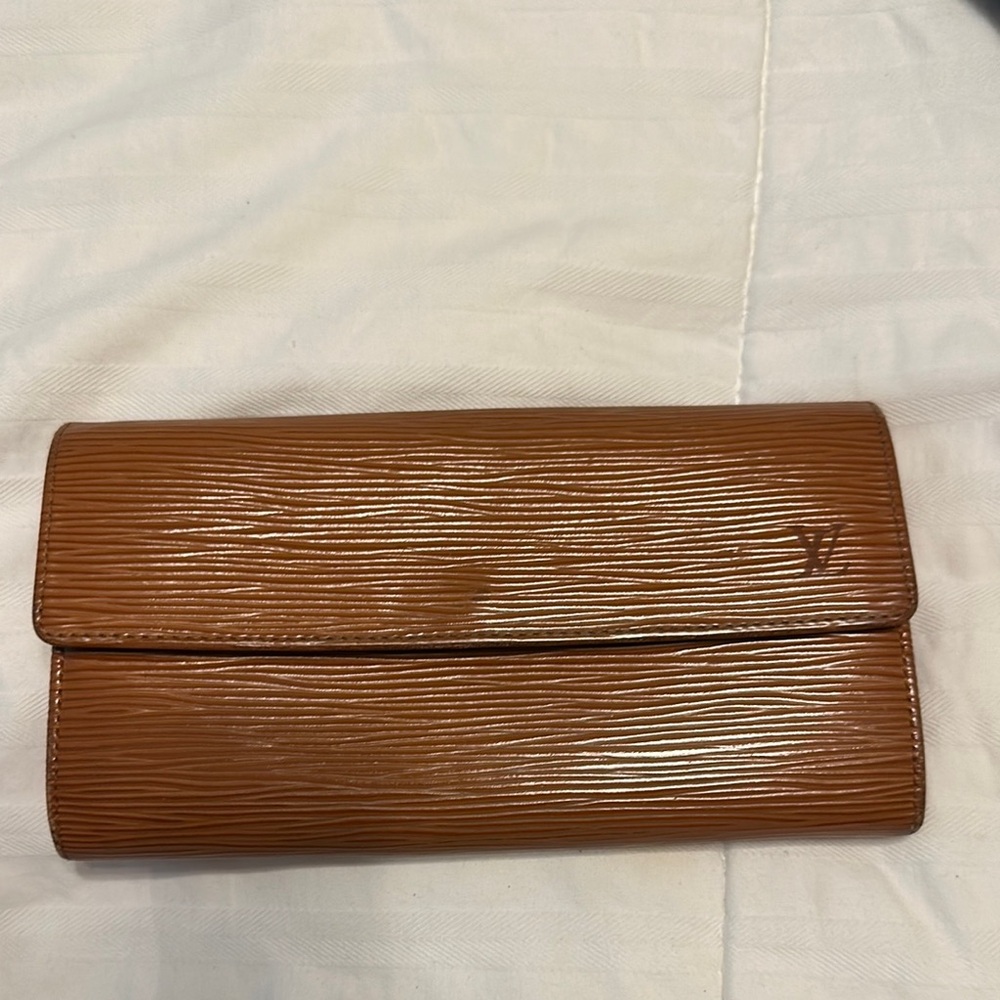 Louis Vuitton wallet purse long Epi Brown Authentic Used